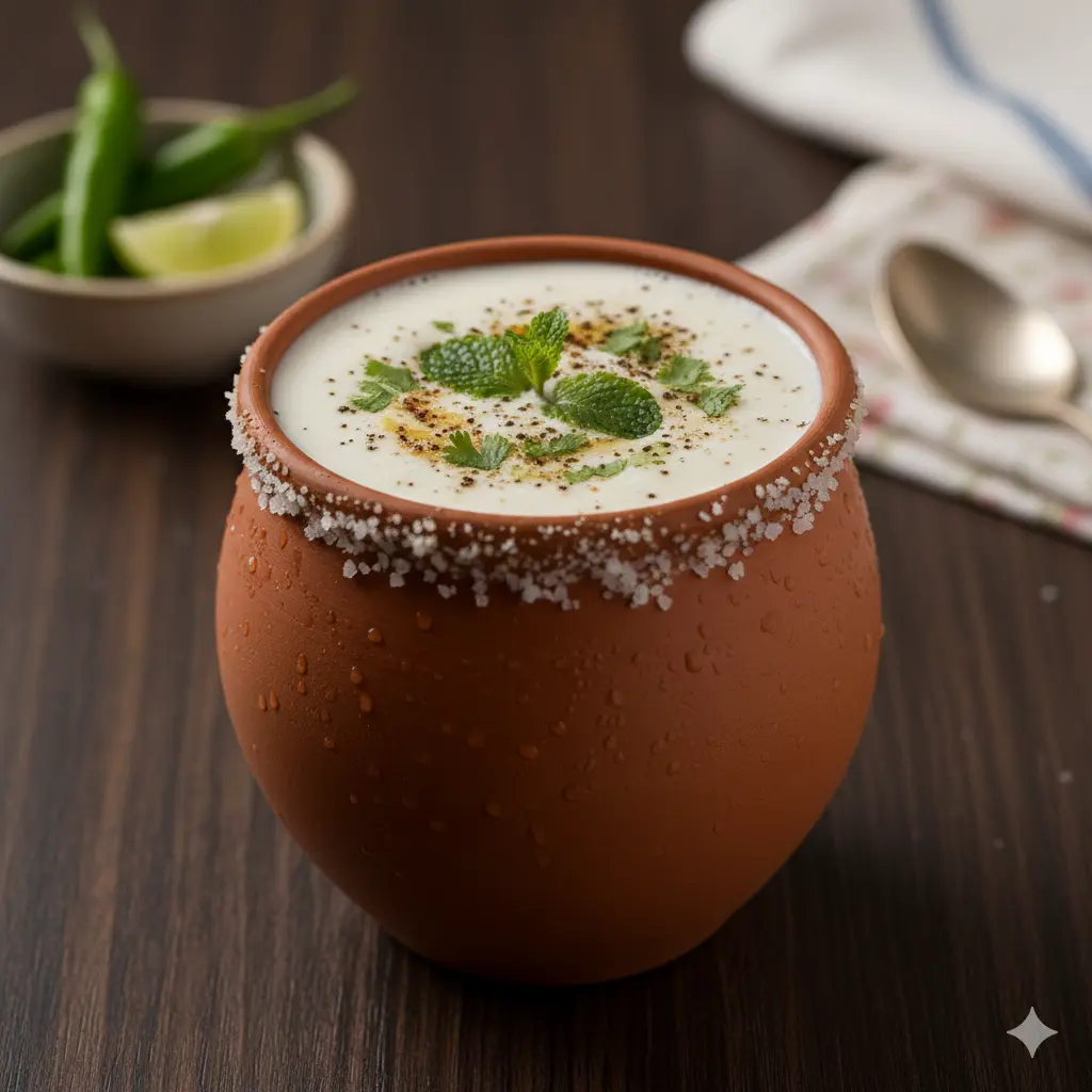 Refreshing Salty Lassi at Naan Tale in Ramsay Calgary, AB