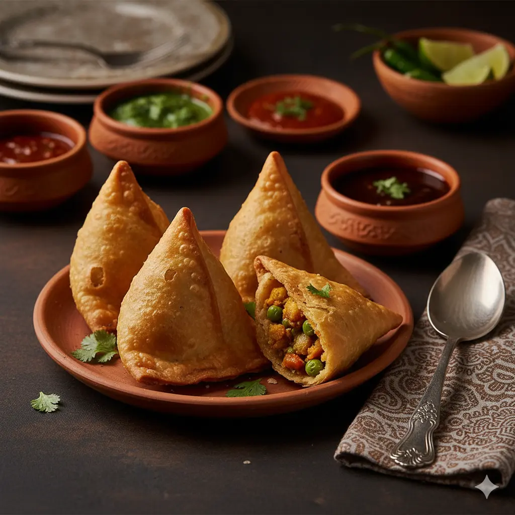 Crispy Vegetable Samosas at Naan Tale in Ramsay Calgary, AB